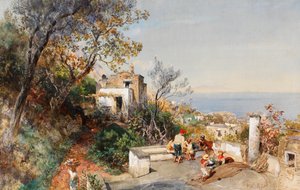ナポリ湾の眺め 作： Oswald Achenbach